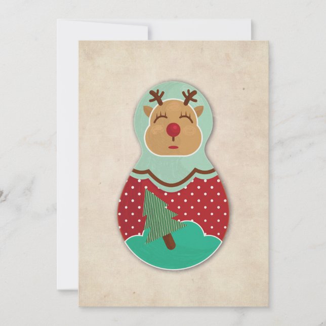 Reindeer, Deer, Russian doll, Babushka, Matroshka (Anverso)