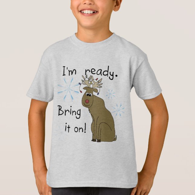 Reindeer listo para Navidades camisetas y regalos (Anverso)