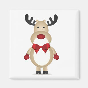 Reindeo con imán de corbata rojo