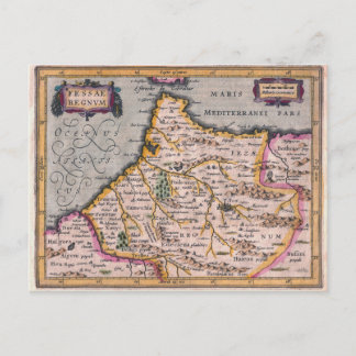 Reino de Fez - Mapa antiguo de la postal de Marrue