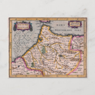 Reino de Fez - Mapa antiguo de la postal de Marrue