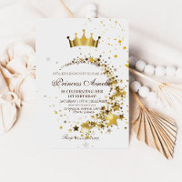Reino de la Princesa Oro 1er cumpleaños Invitación