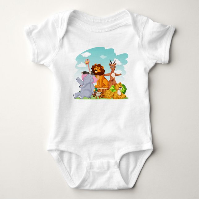 Reino de los Animales Baby Jersey Bodysuit (Anverso)