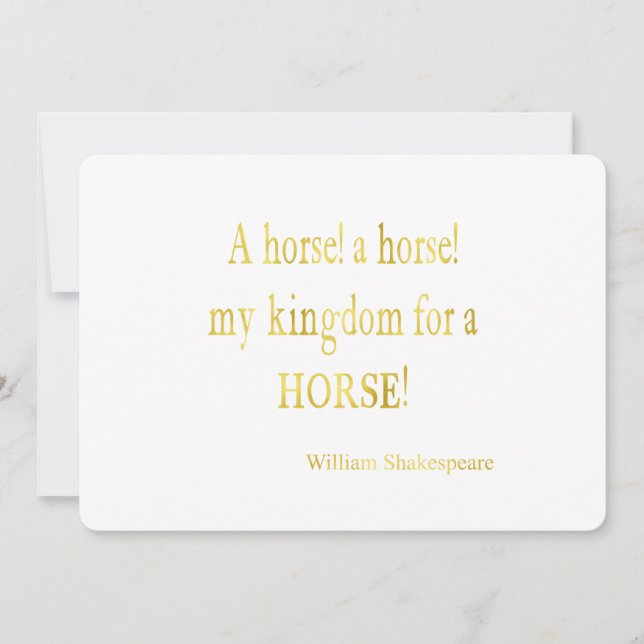 Reino de Shakespeare para una cita a caballo (Anverso)