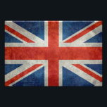 Reino Unido Bandera de Jack estilo retro foto impr<br><div class="desc">Bandera británica Jack Ensign escala 3:5 con una textura retro vintage o grunguesa. El diseño actual de la bandera de la Unión se remonta a una proclamación real que siguió a la unión de Gran Bretaña e Irlanda en 1801. La bandera combina aspectos de tres banderas nacionales más antiguas: la...</div>