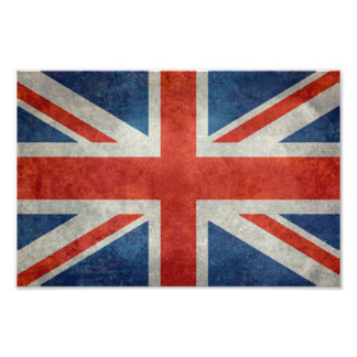 Reino Unido Bandera de Jack estilo retro foto impr