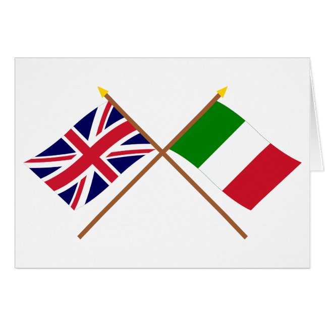 Reino Unido y banderas cruzadas Italia (Anverso (Horizontal))