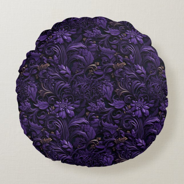 Reinos Rococo: Morado oscuro y almohada intrincada (Anverso)