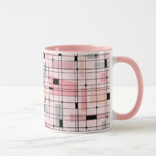 Rejilla rosada retra y taza de café de Starbursts