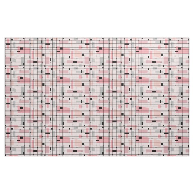 Rejilla rosada retra y tela de algodón de (Yarda)