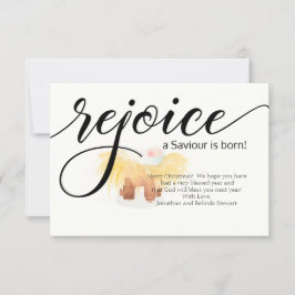 REJOICE NACIÓ UN SAVIOR - Tarjeta de foto de Navid