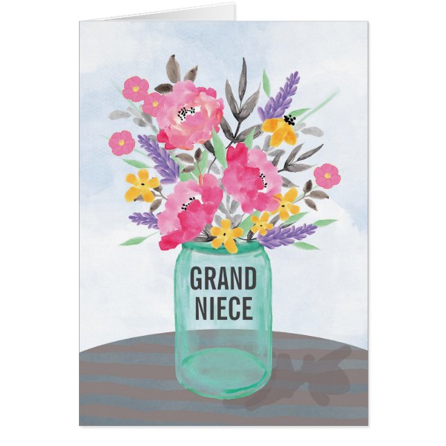 Relación personalizado Día de la Madre Flores Jar  (Frente)