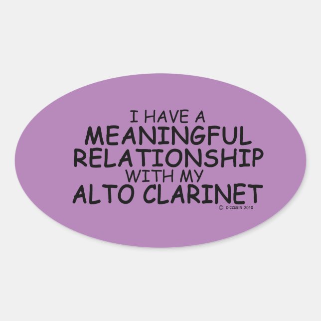 Relación significativa Alto Clarinet Oval Pegatina (Anverso)