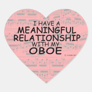 Relación significativa Pegatina de corazón de Oboe