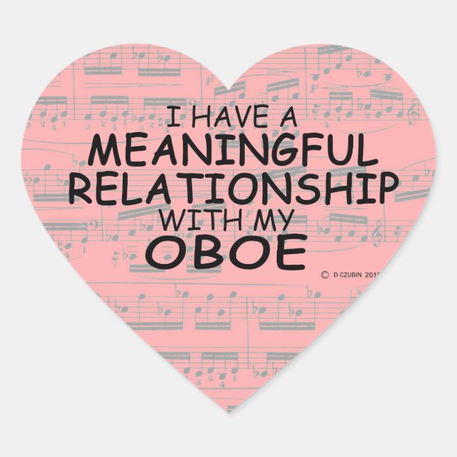 Relación significativa Pegatina de corazón de Oboe (Anverso)