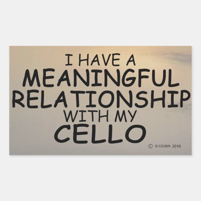 Relación significativa Pegatina rectangular Cello  (Anverso)