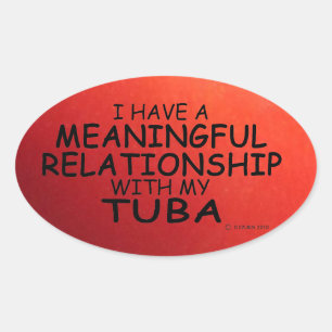 Relación significativa Tuba Oval Pegatina