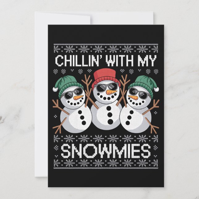 Relajándome Con Mis Snowmies Divertida Navidad Fea (Anverso)