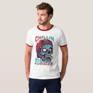 Relajándome Con Mis Zombies Camiseta Divertida d