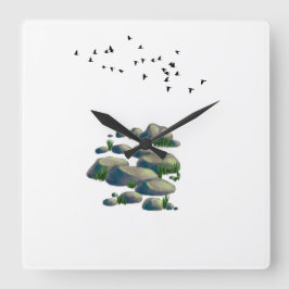 Relajante reloj de pared de ilustracion natural