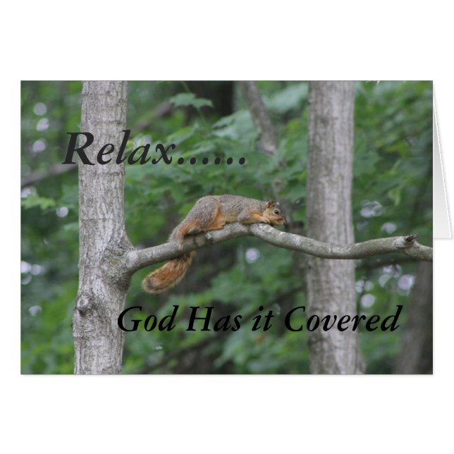 Relájate......Dios lo ha cubierto - en blanco dent (Anverso (Horizontal))