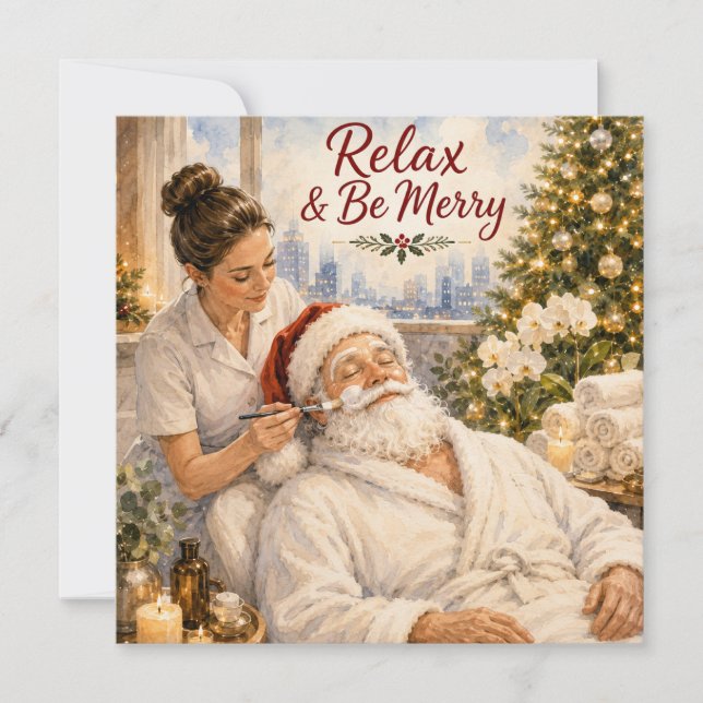 Relájate y Alégrate | Tarjeta de Navidad con Facia (Anverso)