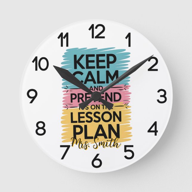 Relájate y finge reloj de pared para el aula (Anverso)