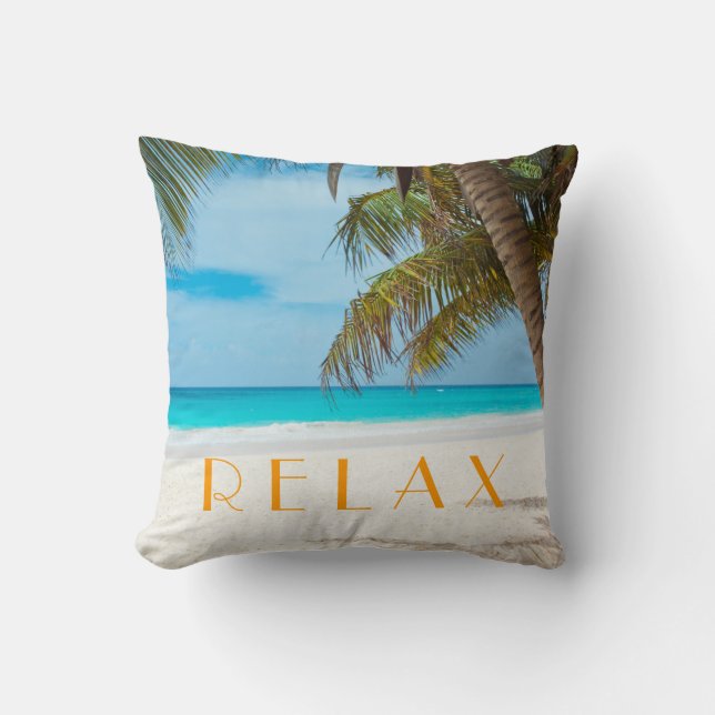 Relaje la almohada tropical de la playa (Anverso)