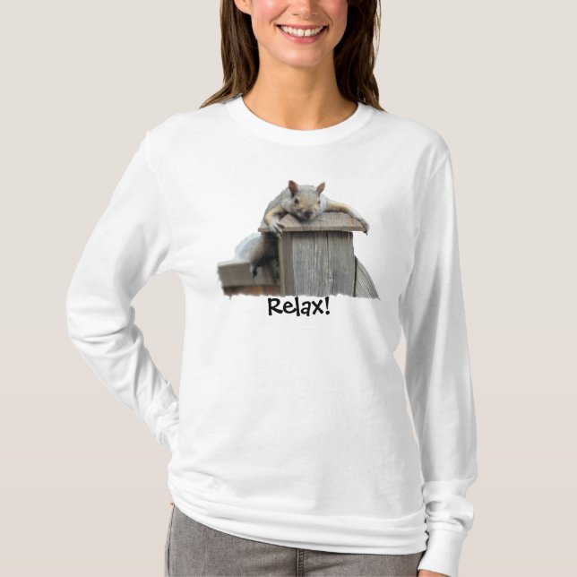 ¡Relájese con la ardilla gris oriental! Camisa ani (Anverso)