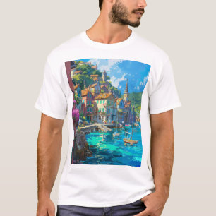 Relájese en la camiseta costera europea