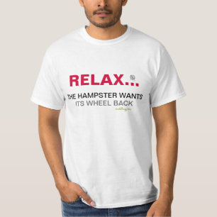 RELÁJESE y consiga de la camiseta de la rueda de