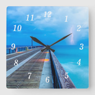 Relámpago En El Reloj Navarre Beach Pier Wall