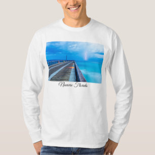 Relámpago En Navarre Beach Pier Camisa De Larga Ma