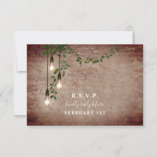 Relámpago Verdor Garland Brick Wedding RSVP