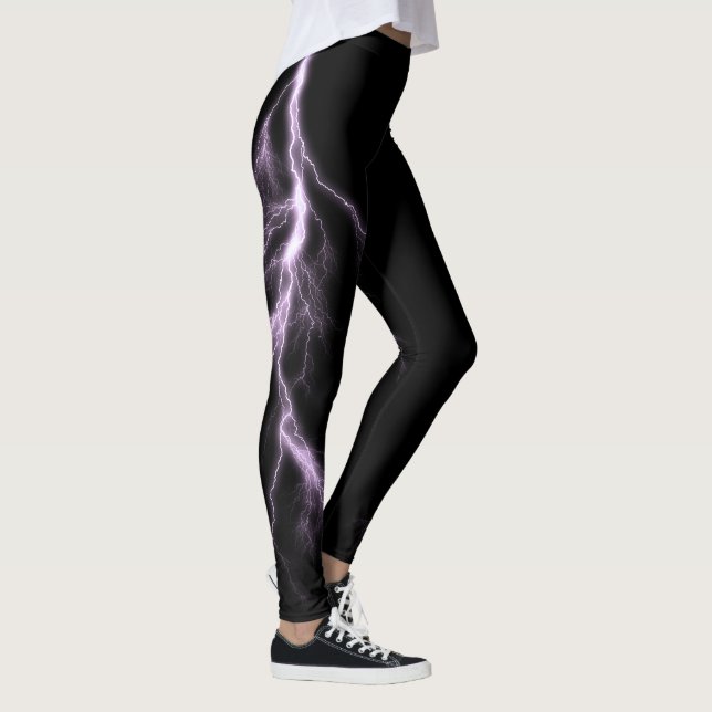 Relámpagos de Lavender golpea a Spandex Leggings (Derecha)
