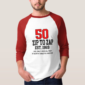Relampague para zap la 50.a camiseta del raglán