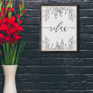 Relax Scripts poster de arte mural en el baño