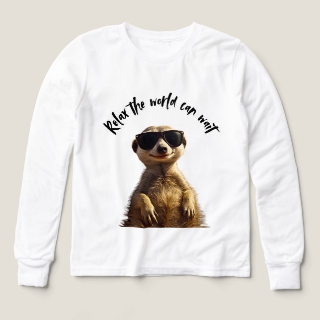 Relax – The World Can Wait | Cool Meerkat with Sun (Diseño frontal)