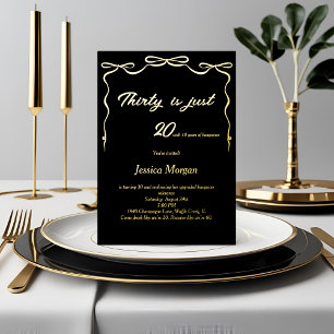 Relieve Metalizado 30.ª invitación de cumpleaños con verdadero Reliev