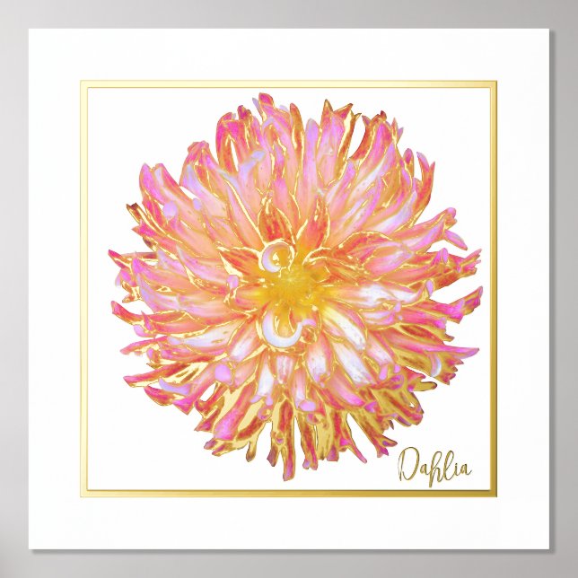 Relieve metalizado Accents Dahlia Print Poster (Anverso)