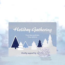 Relieve Metalizado Árboles Caprichosos en Invierno con Invitación de