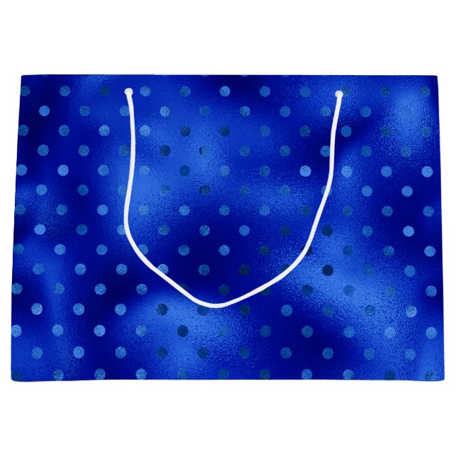 Relieve metalizado azul real Hanukkah Bolsa de reg (Anverso)
