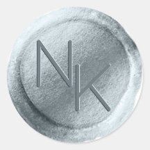 Relieve metalizado azul turbio Sello para sobres d