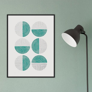 Relieve metalizado Círculo Turquesa Poster de impr