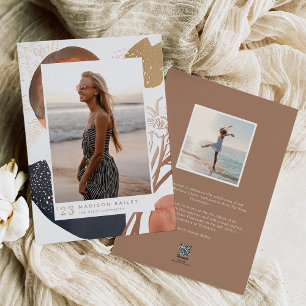 Relieve Metalizado Con el flujo Invitación de graduación de fotogra
