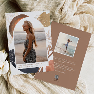 Relieve Metalizado Con el flujo   Invitación de graduación de fotogra