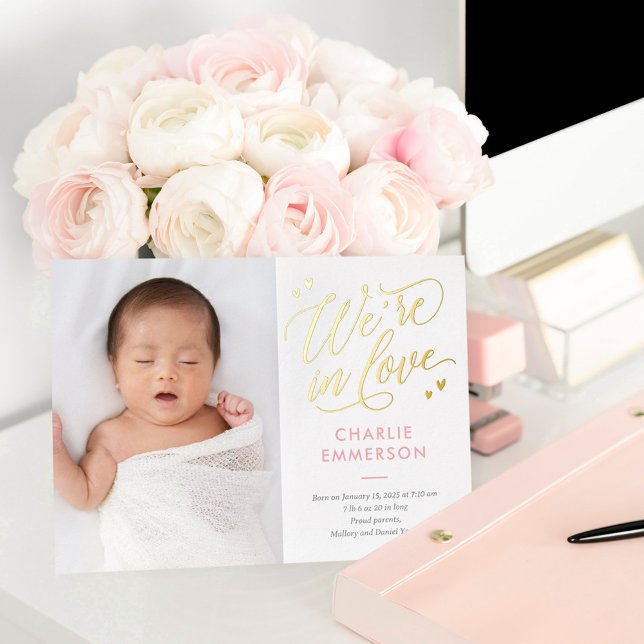 Relieve metalizado de amor Anuncio de nacimiento d (Subido por el creador)