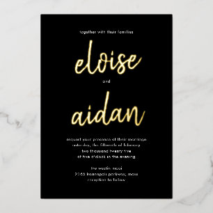 Relieve metalizado de invitación a boda de Relieve