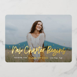 Relieve metalizado de invitación a graduación de R