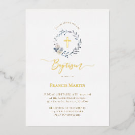 Relieve metalizado de invitación a la corona azul